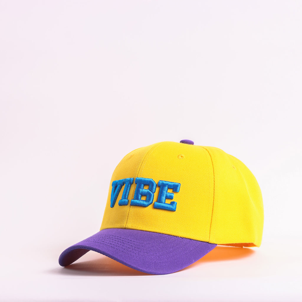 Yellow & Purple "VIBE" Embroidered Cap