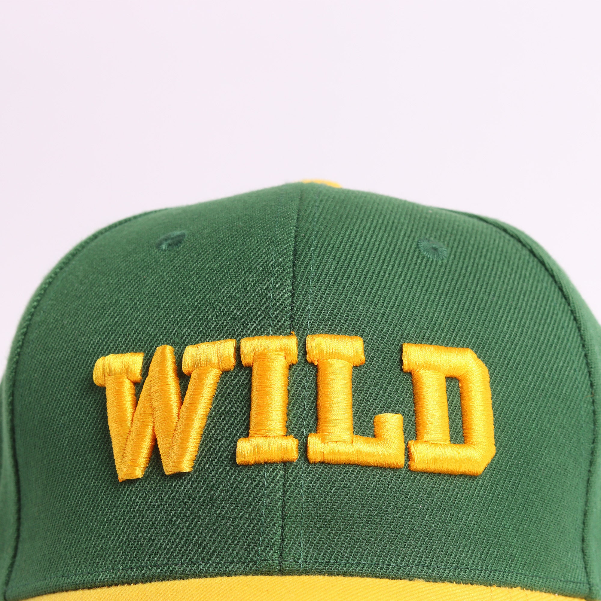 Forest Green & Yellow "WILD" Embroidered Cap
